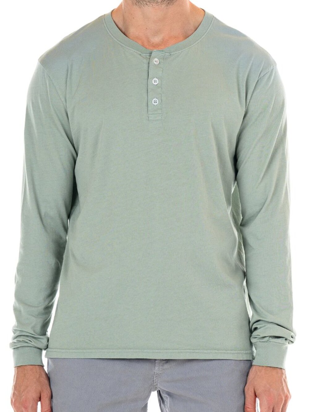 Original Paperbacks Light Green Long Sleeve Henley